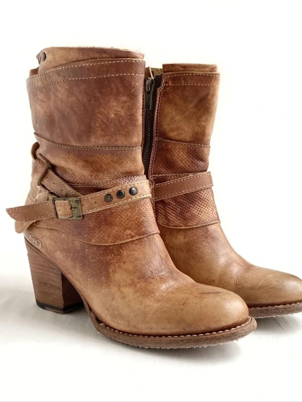 Bed|Stü Rowdy Teak Driftwood Western Ankle Boots Size 6.5